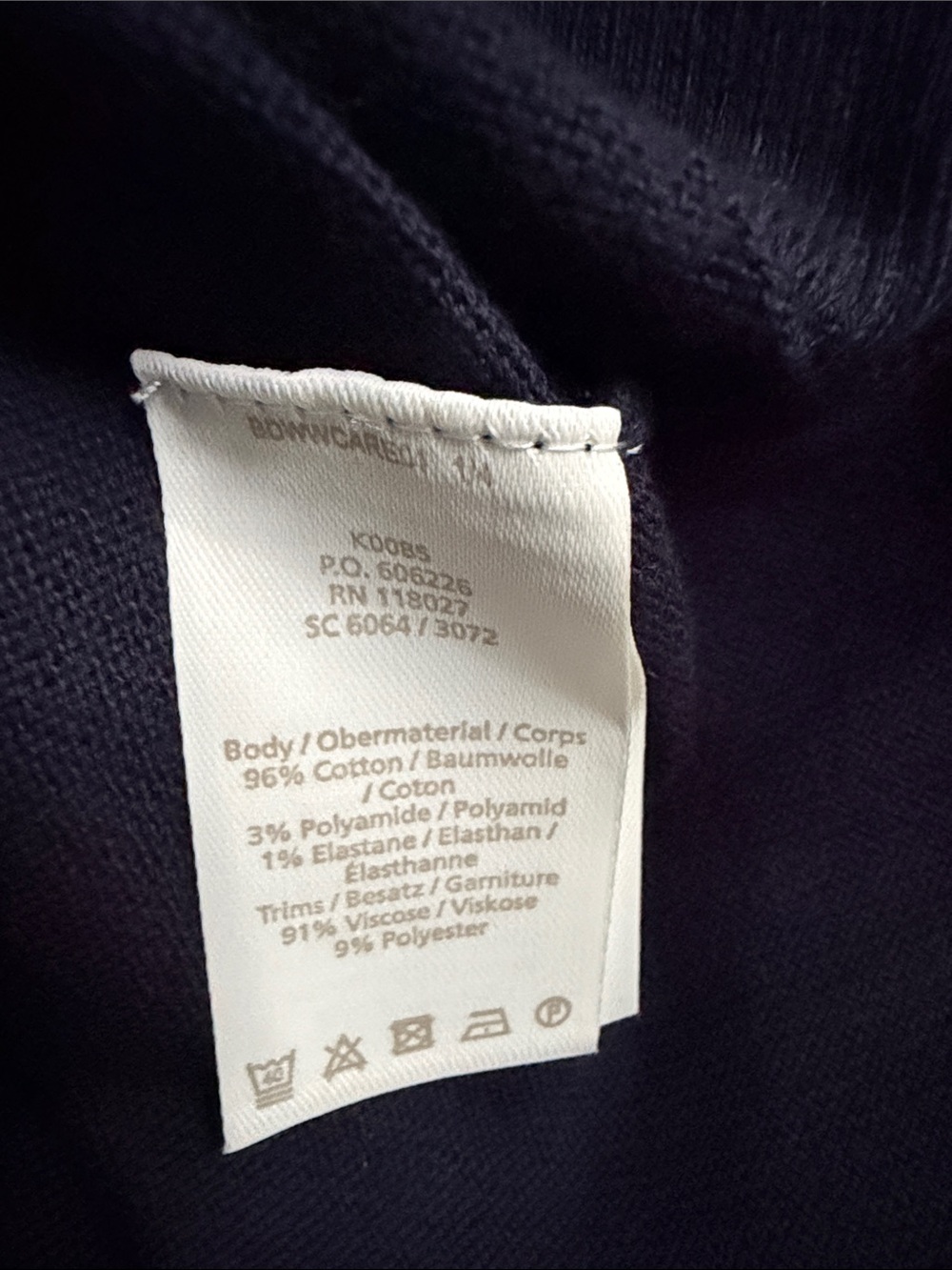 Boden Abigail Grossgrain Ribbon Trim Button Down Cardigan in Navy - Picture 6 of 7